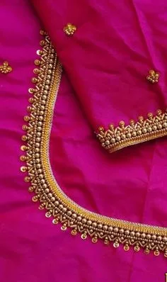 simple aari work blouse designs