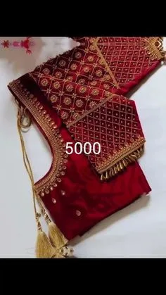 simple aari work blouse designs
