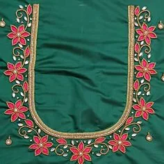 simple aari work blouse designs