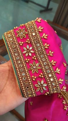simple aari work blouse designs