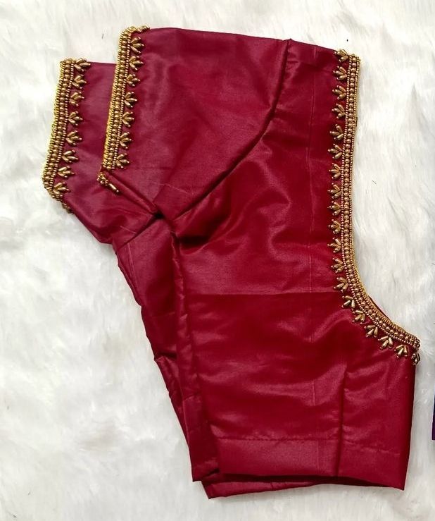 simple aari work blouse designs