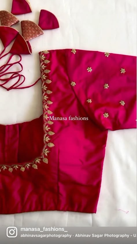 simple aari work blouse designs