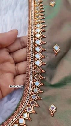 simple aari work blouse designs