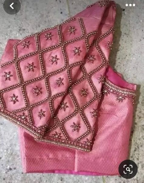 simple aari work blouse designs