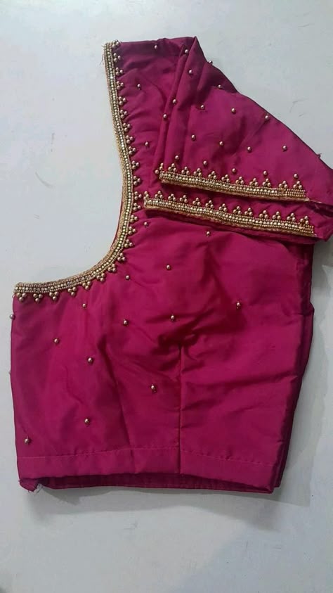 simple aari work blouse designs
