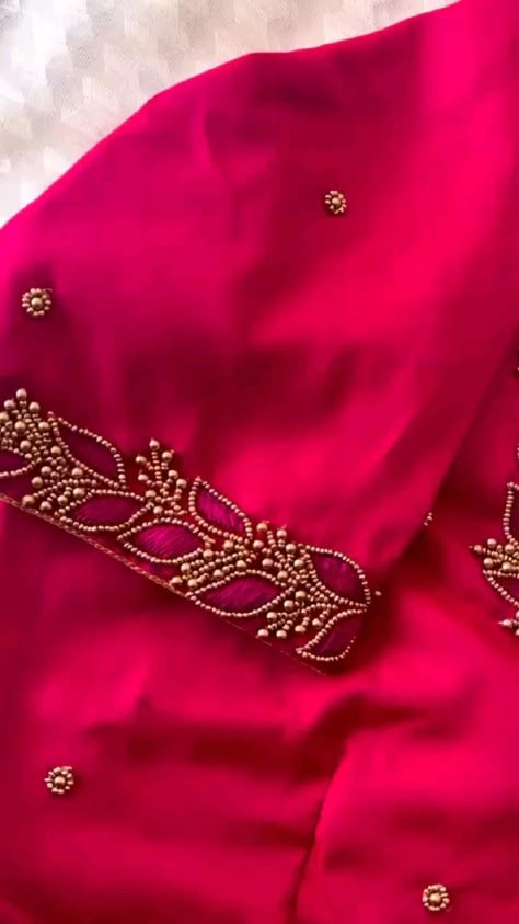 simple aari work blouse designs