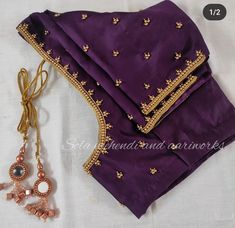 simple aari work blouse designs
