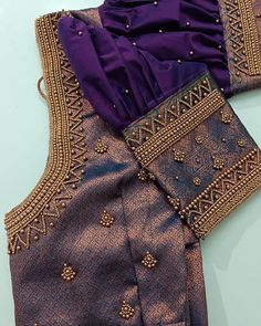 simple aari work blouse designs