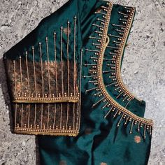 simple aari work blouse designs