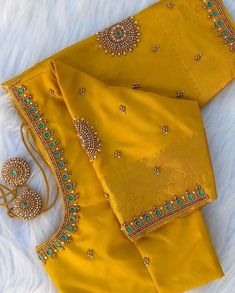 simple aari work blouse designs