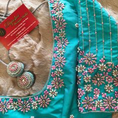 simple aari work blouse designs