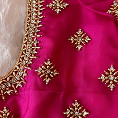 simple aari work blouse designs