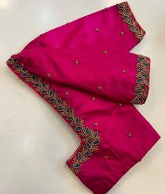 simple aari work blouse designs