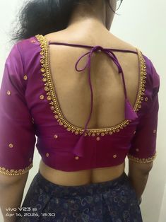 simple aari work blouse designs