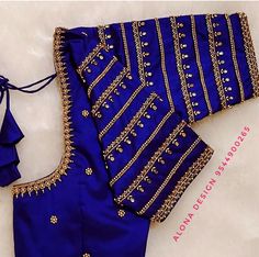 simple aari work blouse designs