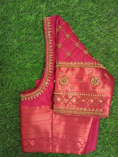 simple aari work blouse designs
