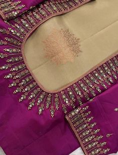 simple aari work blouse designs