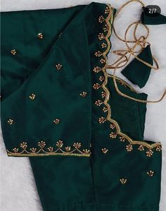 simple aari work blouse designs