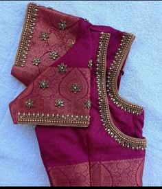 simple aari work blouse designs
