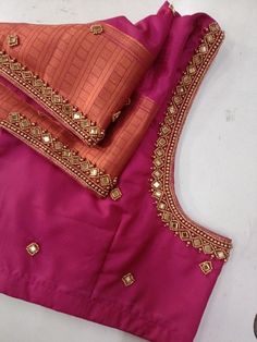 simple aari work blouse designs