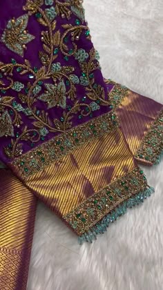 simple aari work blouse designs
