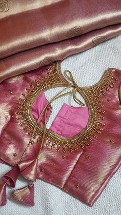 simple aari work blouse designs