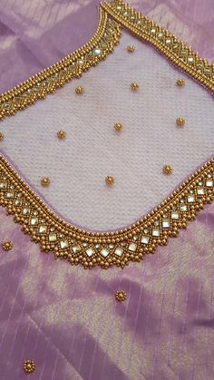 simple aari work blouse designs