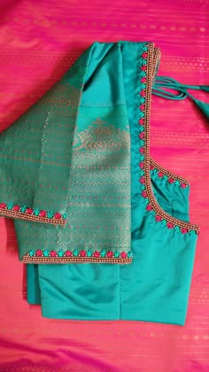 simple aari work blouse designs