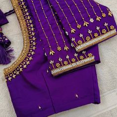 simple aari work blouse designs