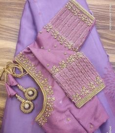 simple aari work blouse designs