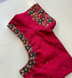 simple aari work blouse designs