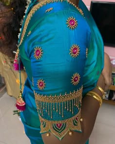 simple aari work blouse designs