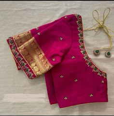 simple aari work blouse designs