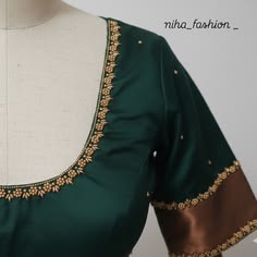 simple aari work blouse designs