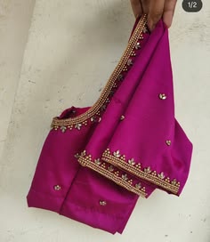 simple aari work blouse designs
