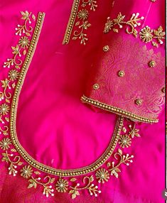 simple aari work blouse designs