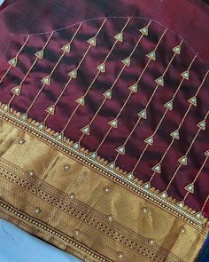 simple aari work blouse designs