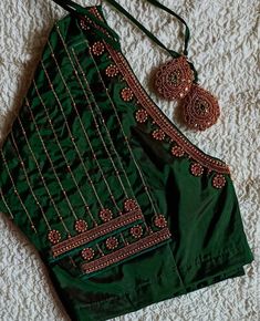 simple aari work blouse designs