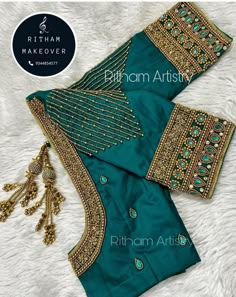 simple aari work blouse designs