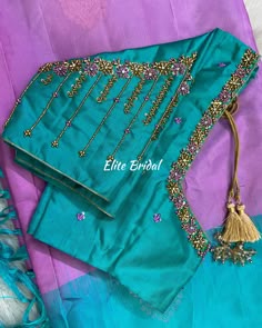 simple aari work blouse designs