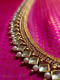 simple aari work blouse designs