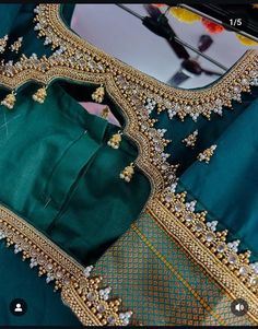 simple aari work blouse designs