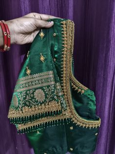 simple aari work blouse designs
