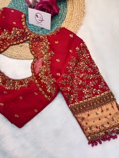 simple aari work blouse designs