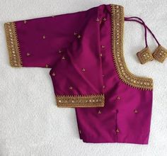 simple aari work blouse designs
