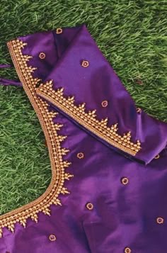simple aari work blouse designs