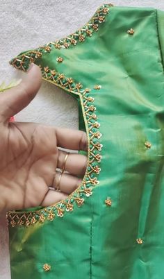 simple aari work blouse designs