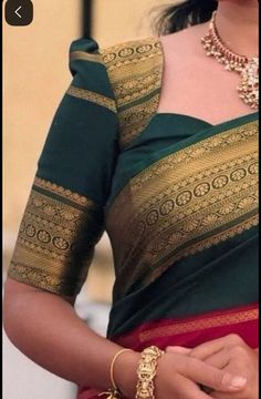 simple aari work blouse designs