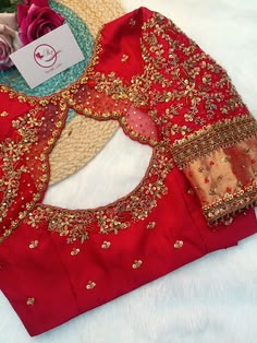 simple aari work blouse designs