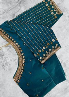 simple aari work blouse designs